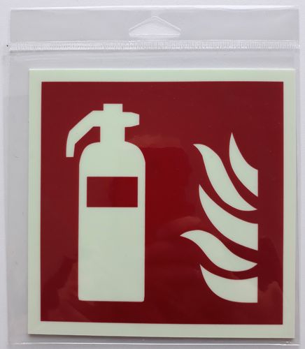 Fire Extinguisher Photoluminescent 15 x 15 cm